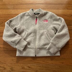 The North Face Kids Light Gray Sherpa Jacket